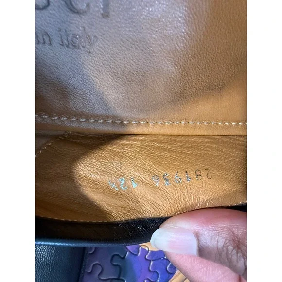 Gucci Mens Black Leather Horsebit Loafers Silver Hardware Made in Italy 12.5 - Picture 10 of 10